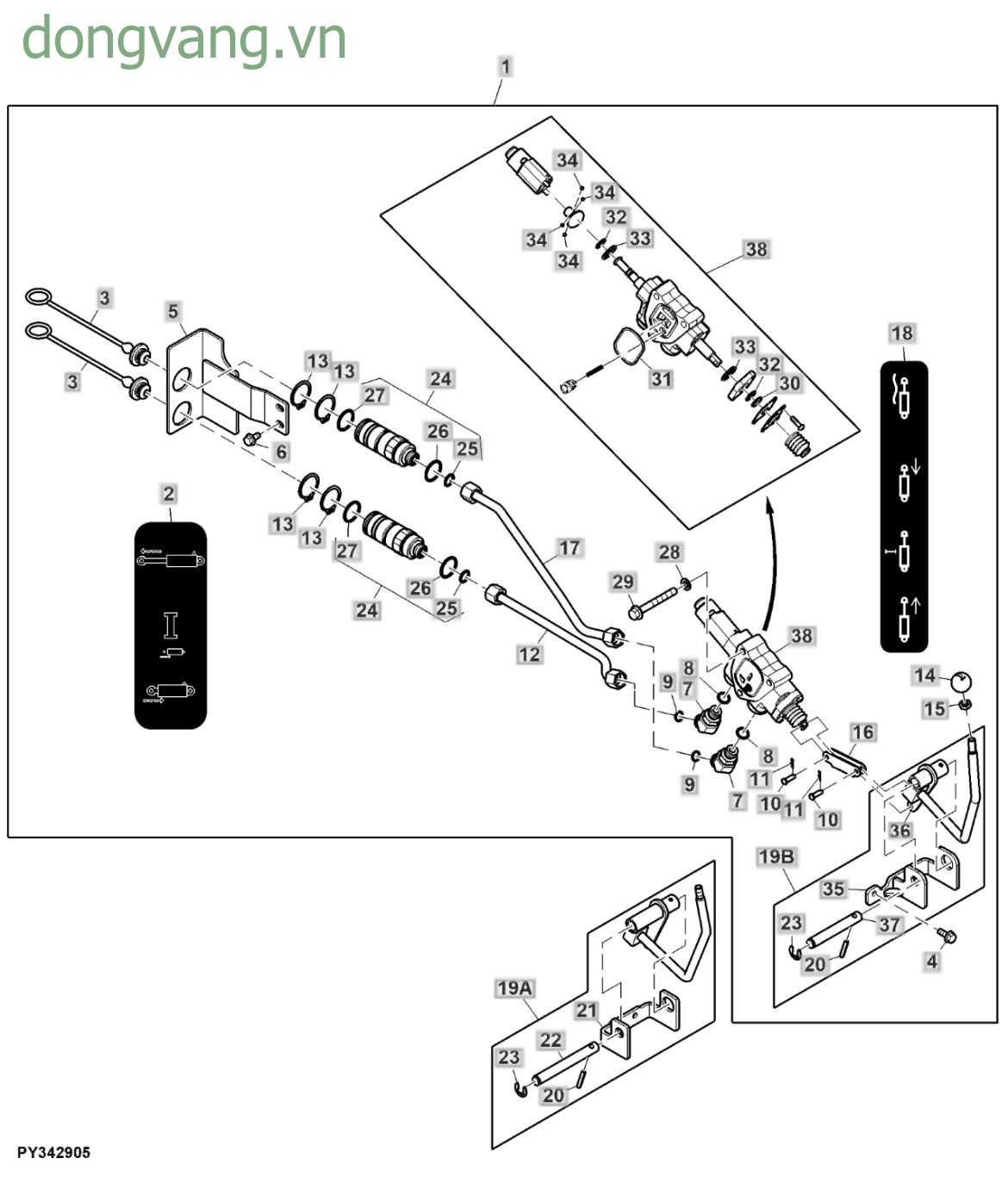 Rear SCV W/ Control Lever, Attachment (075553 - ) - ST1001621
